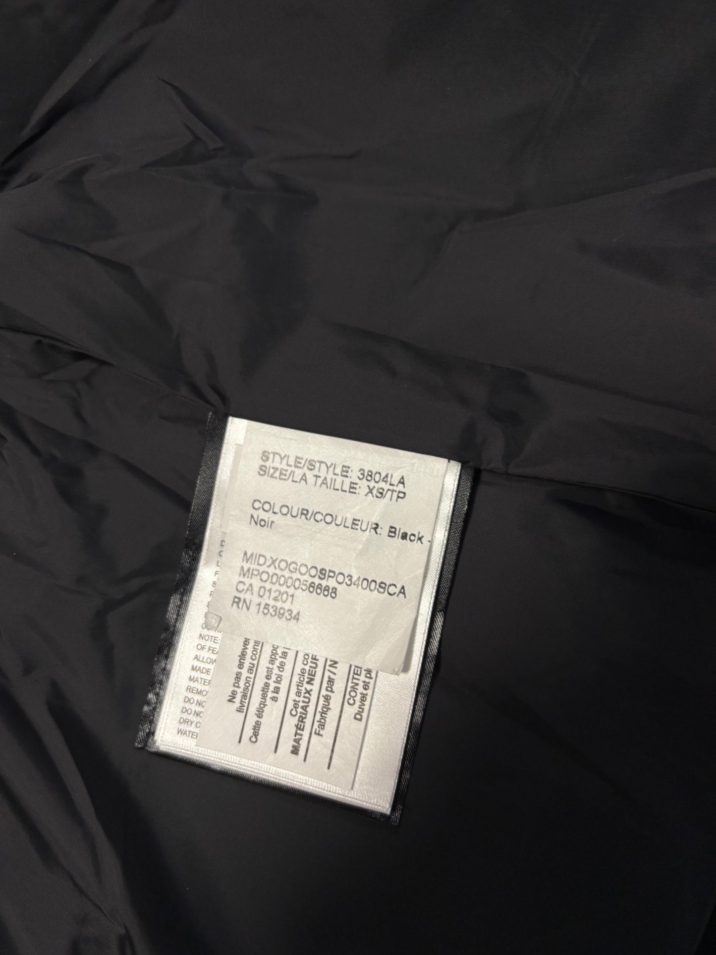 Canada Goose Black Chelsea Women’s Parka (XS)