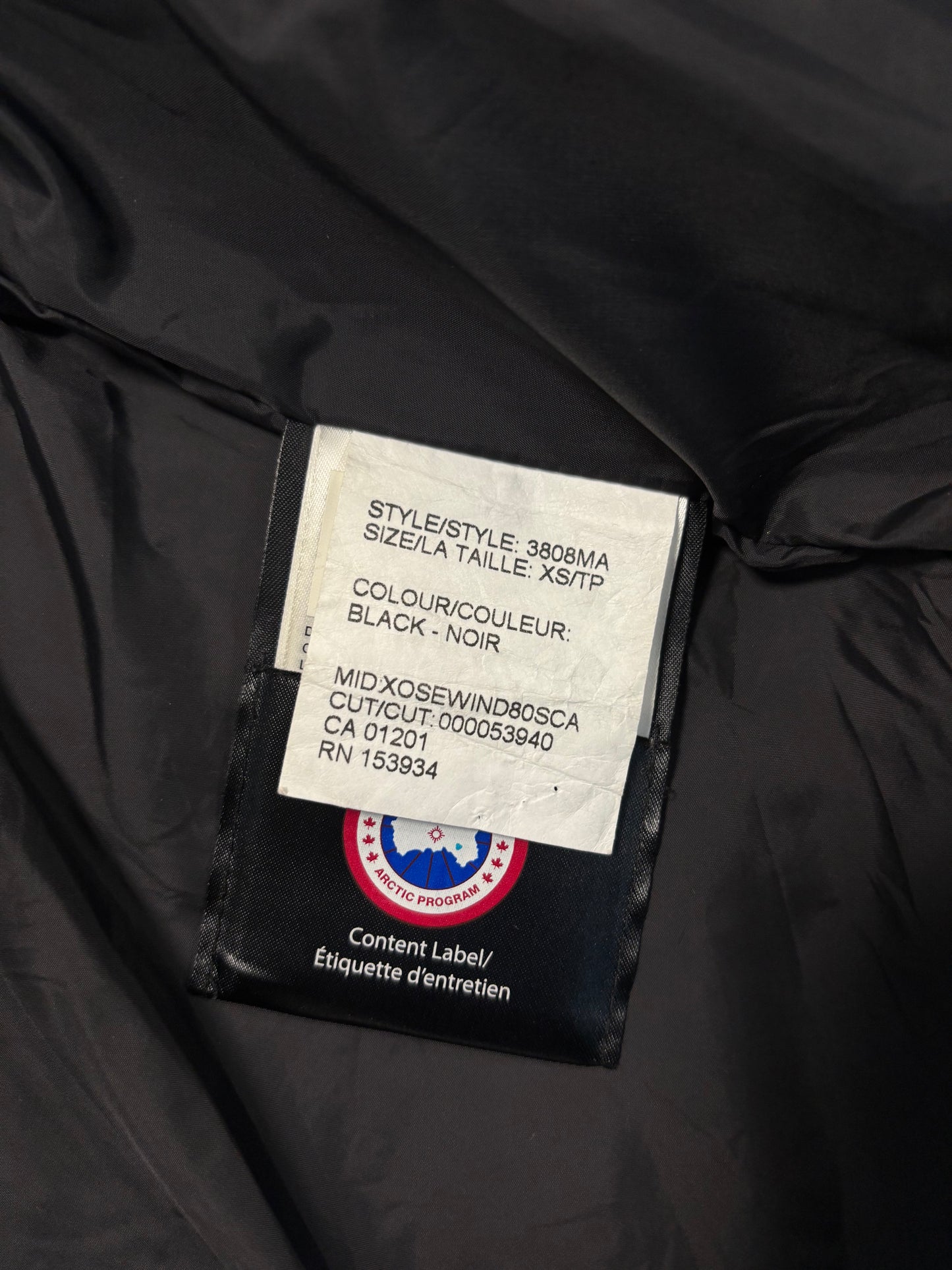 Canada Goose Black Wyndham Parka (XS)