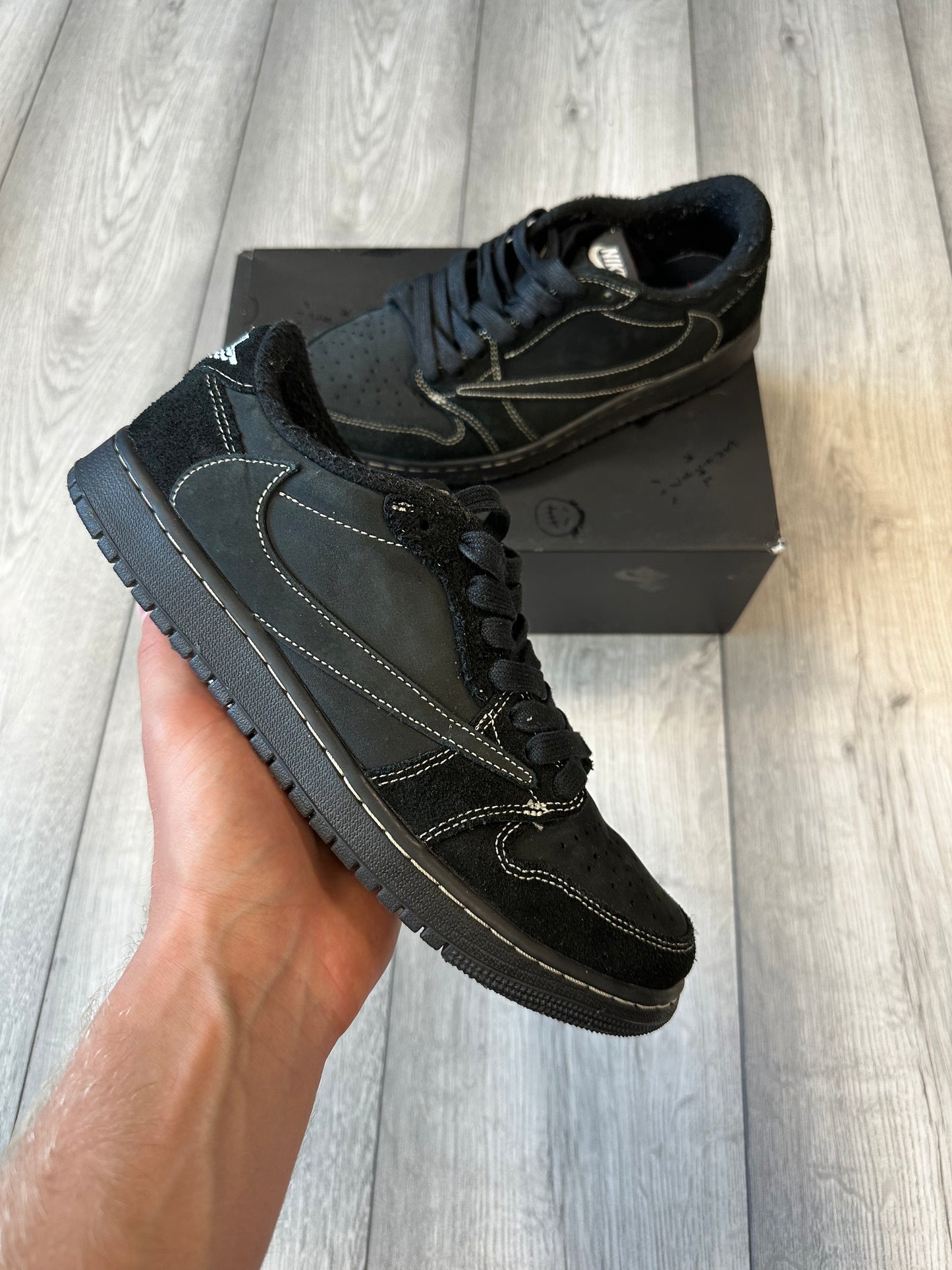 Travis Scott Jordan 1 Black Phantom Low